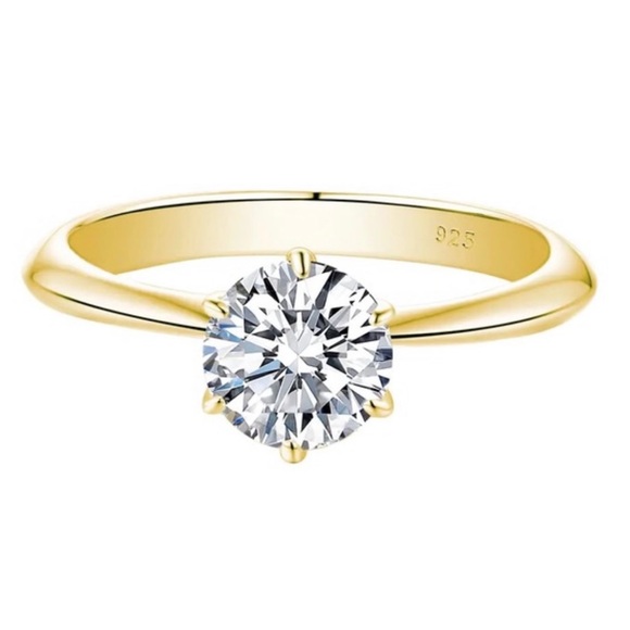 💍 Certified 1/2 Ct Gold plated s925 Moissanite Ring For Engagement/Wedding ✨ - Picture 5 of 10